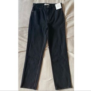 Abercrombie Black Ultra High Rise 90s Straight Jeans